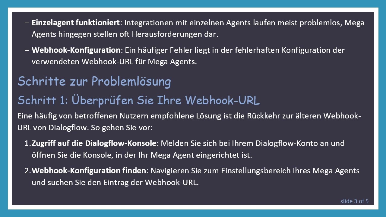 Behebung Ihrer Dialogflow Mega Agent-Integration mit Messenger