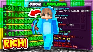 BUILDING THE *INSANE* MAXED OUT MONEY PICKAXE ON BEST MINECRAFT PRISONS SERVER!
