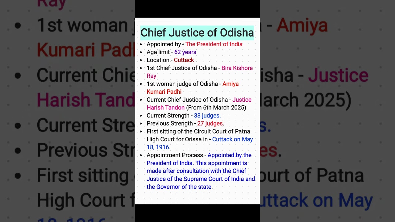 Chief Justice of Odisha High Court | Chief Justice of Odisha | Judiciary in Odisha | 