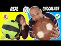 CHOCOLATE VS REAL!! Chocolate vs Realidad  DESAFÍO DE COMIDA REAL VS DE CHOCOLATE 3! Jordi vs Bego