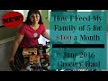 NEW! How I Feed My Family of 5 for $100 a Month- June 2016 Haul