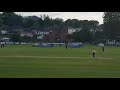 Zahid mansoor hits a 6 as he makes 100 for knyppersley cc in stoke uk