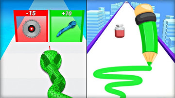 Pencil Run Vs Snake Sandwiche run gameplay , New top Satisfying ASMR walkthrough video game kids