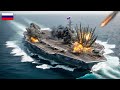 30 minutes ago! Russia's newest aircraft carrier was attacked by Ukraine in the Black Sea.
