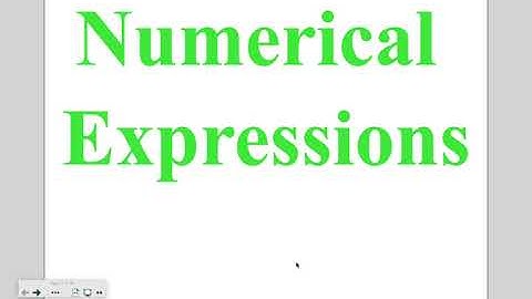 Algebra Lesson 1-1: Numerical Expressions