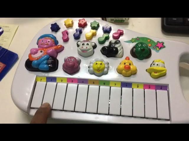Piano Teclado Infantil Musical Bichos Fazendinha Azul Art Brink