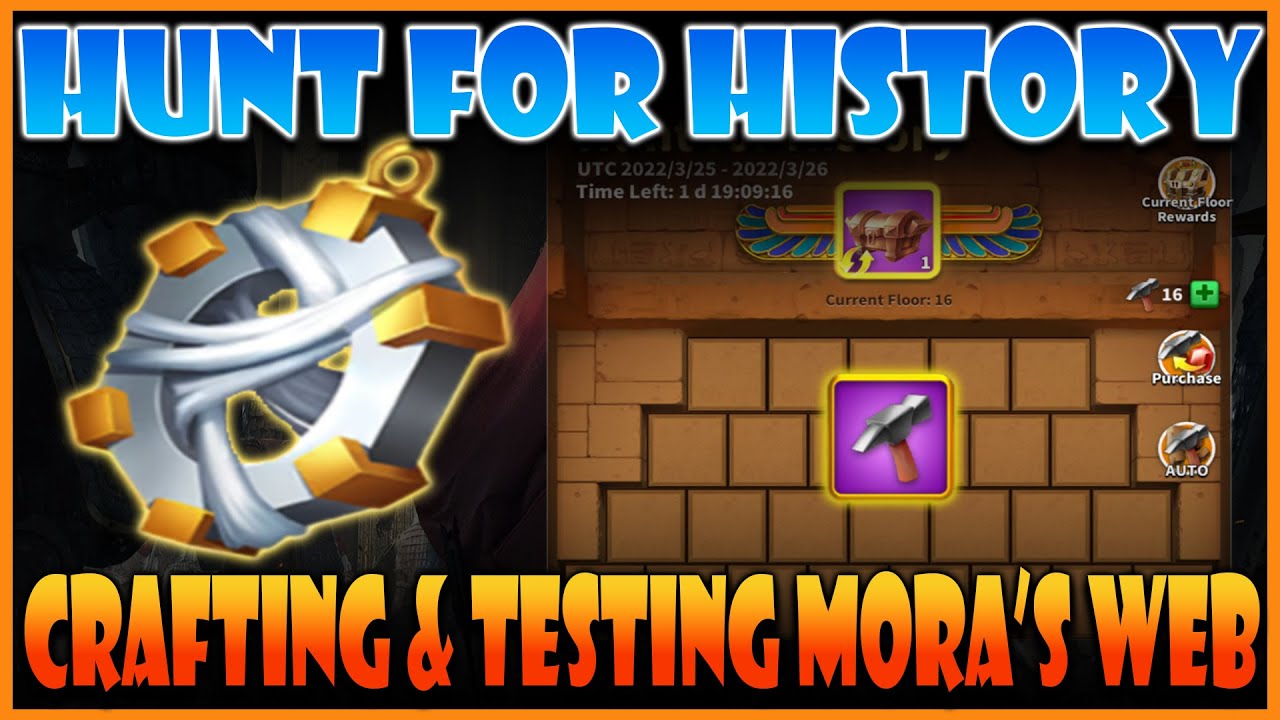 Hunt for History plus Crafting Mora's Web & Testing beside Dagger before War!