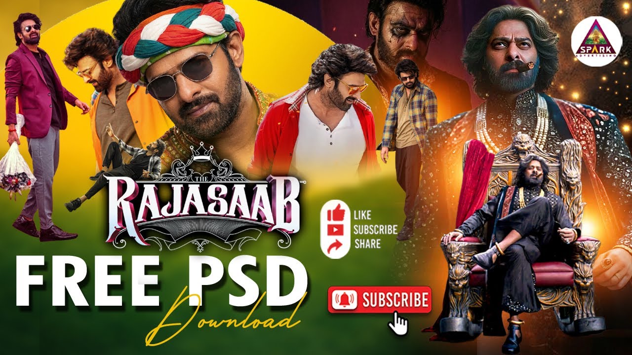 The Raja Saab Movie Posters Free Download | Flex Banner PSD | Telugu Movie Designs | Free PSD Files
