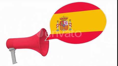 Loudspeaker and Flag of Spain on the Speech Balloon | Motion Graphics - Envato elements