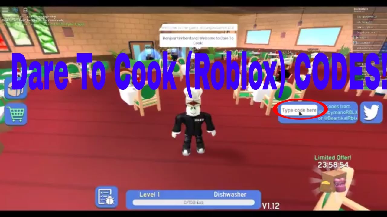 Dare To Cook Roblox Codes Youtube - dare to cook codes roblox