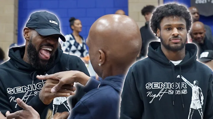 LeBron & Bronny Courtside for Bryce James Senior Night!