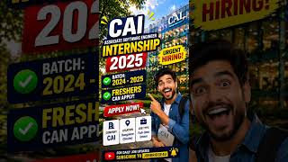 CAI MASS HIRING 2025 | Associate Software Engineer Intern | Freshers Apply Now 🔥