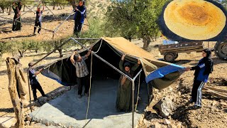 Iranian Nomadic Life The Epic Of Setting Up The Black Tent And Baking Local Bread On Fire