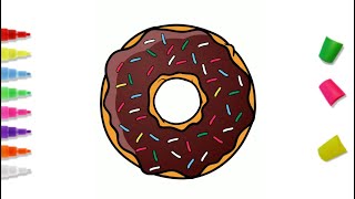 How to draw Donut easy step by step