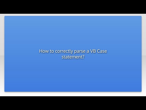 How to correctly parse a VB Case statement?