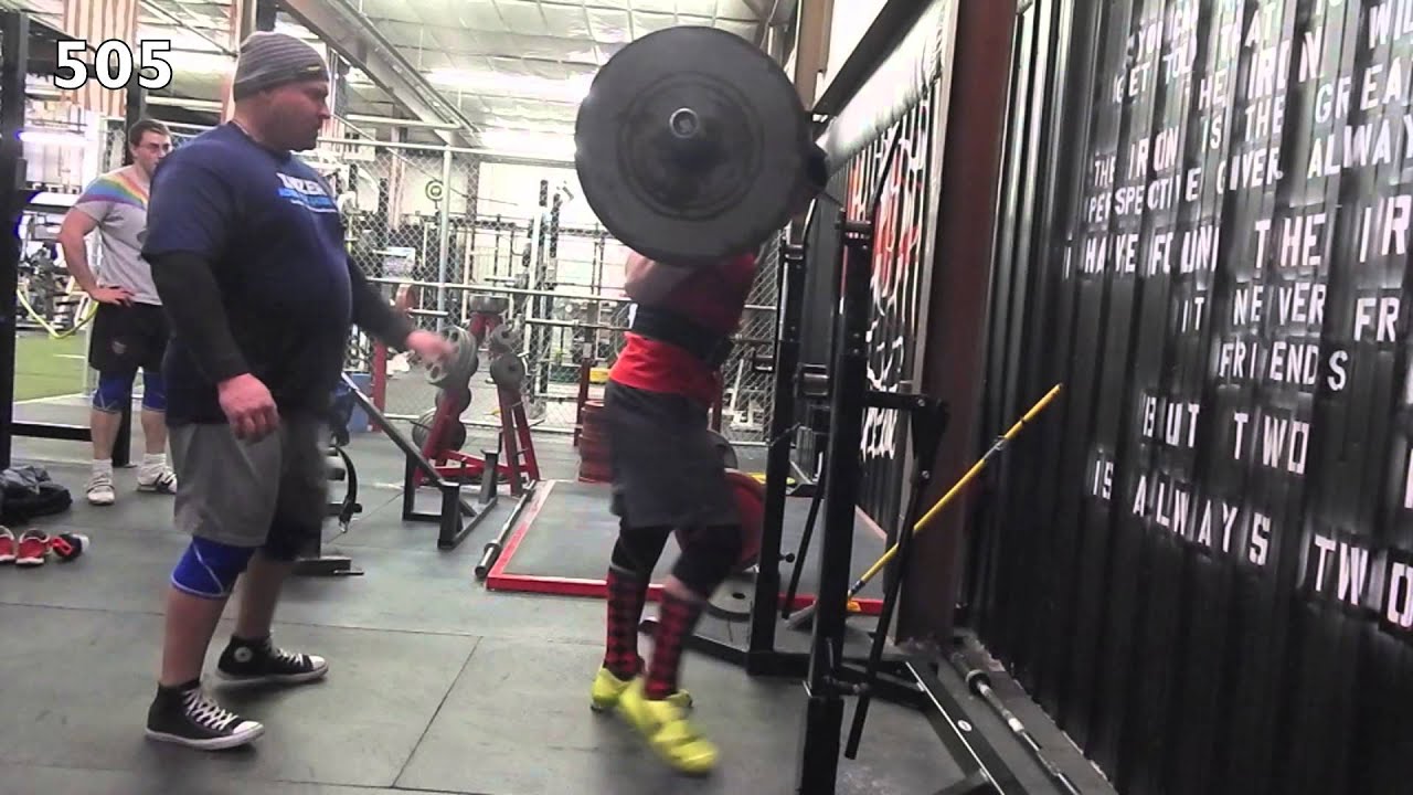 John Haack 555x3 Squat and 435x1 Bench at 186lbs