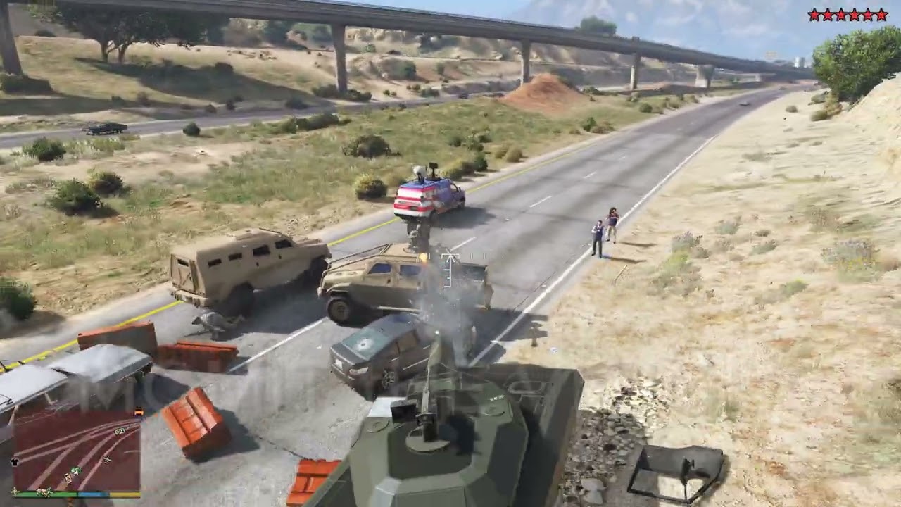 GTA V TM-02 Khanjali Tank Rampage + 10 Star Escape (RDE 4.0.4)