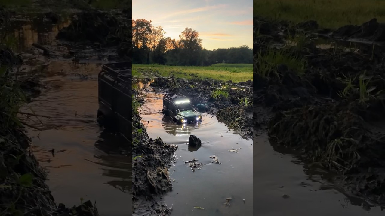 Traxxas Trx4 driving in deep water waterproof test heavy off-Road muddying
