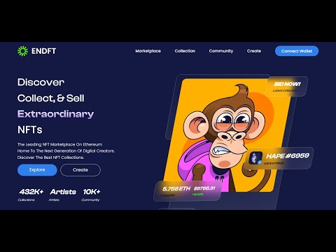 Blockchain NFT Website Landing Page | NFT Marketplace Landing page | React JS | Material UI