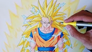 Super Saiyan 3 Goku  Como dibujar a vegeta, Cómo dibujar a goku, Dibujos  detallados