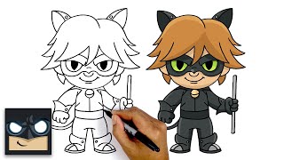 how to draw cat noir miraculous tales of ladybug cat noir