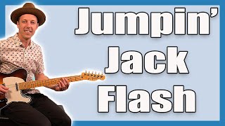 Jumpin Jack Flash Guitar Lesson (Rolling Stones Standard Tuning)