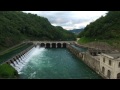 Fiume Adda- volo su centrale idroelettrica e ponte di Paderno