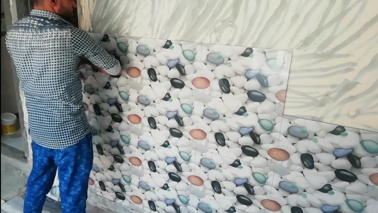 How to pasting kajaria special 3d wall tiles YouTube
