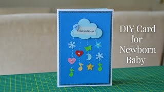 Baby Shower Card | 10 minutes DIY Card for Newborn Baby Boy with Paper Punch | Step by Step Tutorial