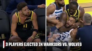 Thumbnail for Multiple ejections, Klay Thompson's jersey ripped in Warriors vs. Timberwolves altercation