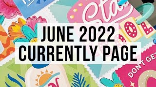 June 2022 Currently Page Plan With Me Big Happy Planner Fun Page - Scrapbook Paper Coloring