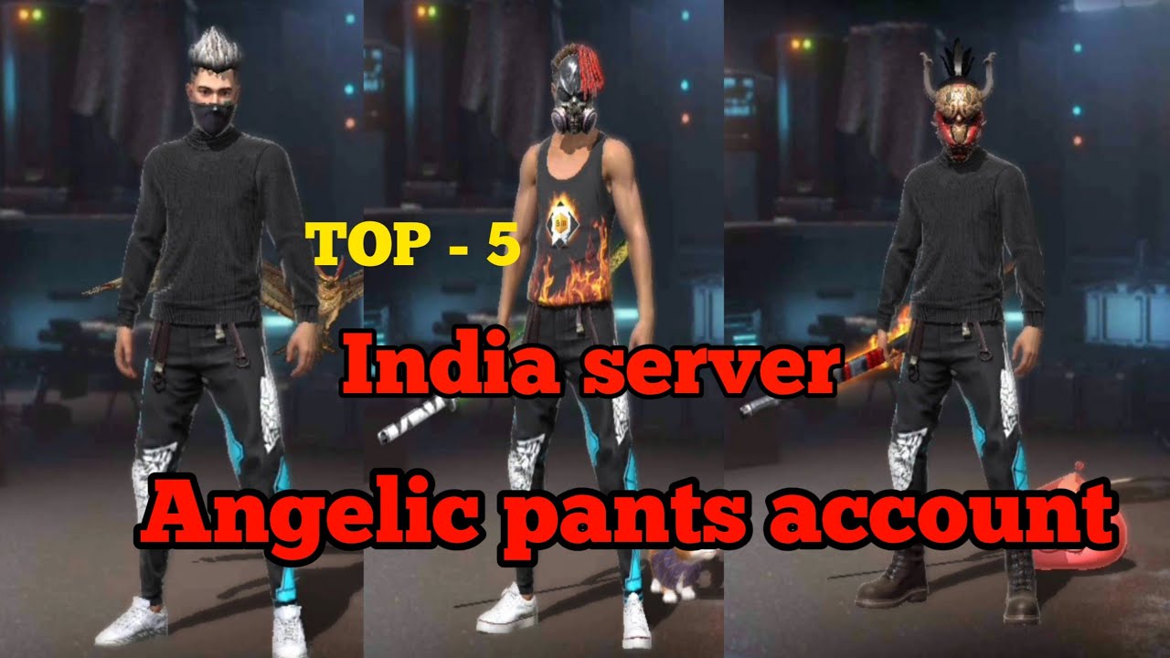 Top - 5 free fire angelic pant account in india server | 1000 diamond giveaway | - YouTube