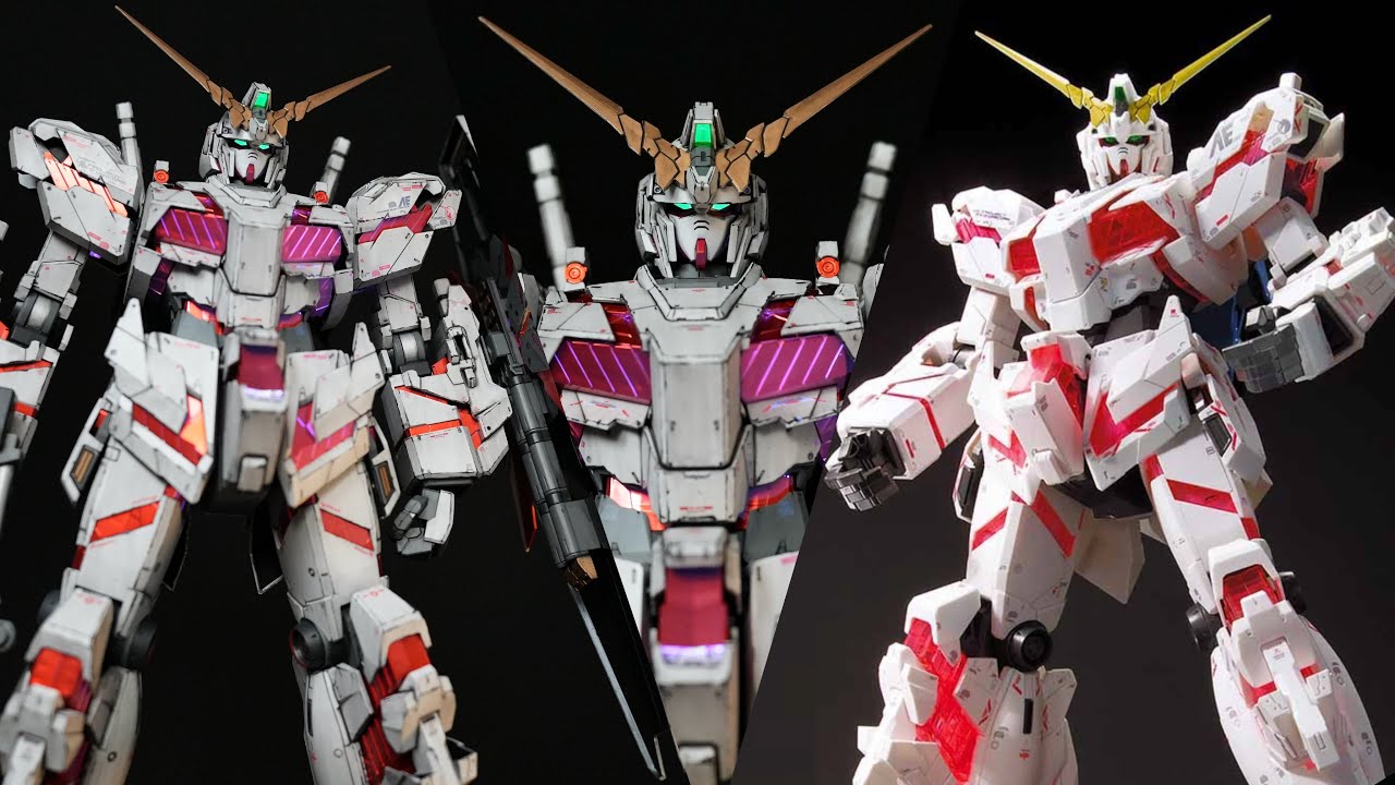 【筆塗り&成型色製作】エアブラシを使わずカッコ良いガンプラを作ろう！成形色制作&筆塗り部分塗装！【1/48 メガサイズモデル ユニコーンガンダム】