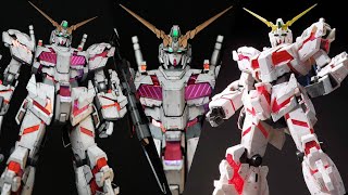 【筆塗り&成型色製作】エアブラシを使わずカッコ良いガンプラを作ろう!成形色制作&筆塗り部分塗装!【1/48 メガサイズモデル ユニコーンガンダム】