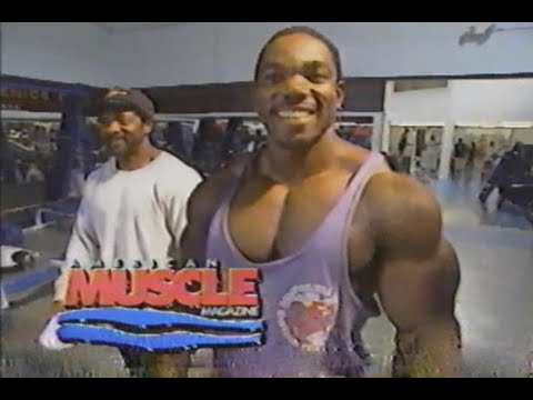 Flex Wheeler training shoulders at Gold's Gym - American Muscle Magazine