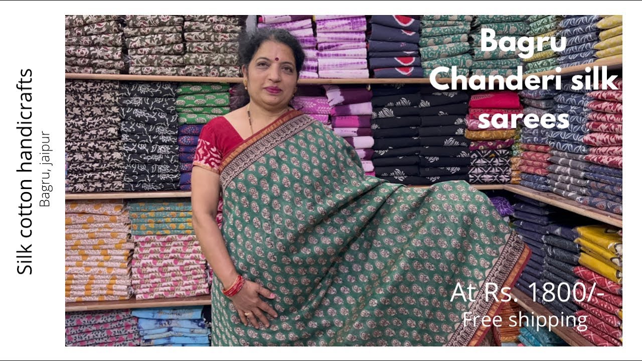 Chanderi  Bagru Printed sarees | Bagru chanderi silk sarees | At Rs. 1800/-
