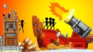 THE CATAPULT CLASH WITH PIRATES - Walkthrough Gameplay Part 3 - DAY 16 - 20 (Stickman Android Games) screenshot 4