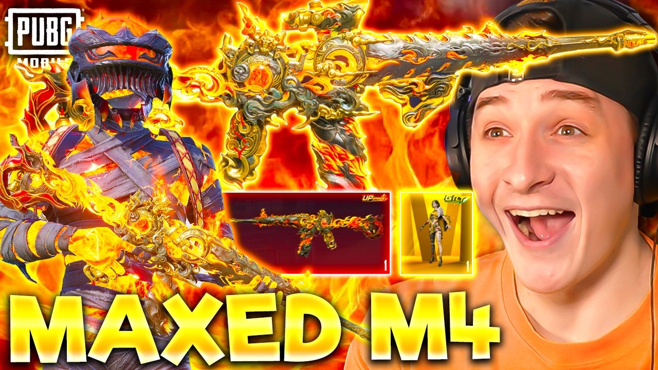 FULLY MAXED FIRE M4 GLORIOUS GUN LAB! PUBG MOBILE