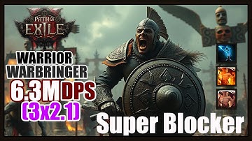 Best warrior build in new patch With +6.3 Million DPS(2.1×3) & SuperBlocker [POE2 EndGame]