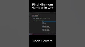 Find Minimum Number in C++ Short #shorts #short | Code Solver