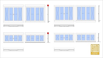 REVIT WINDOW FAMILY WITH ROLING SHUTTER/ SLIDING WINDOW / FOUR PANEL WINDOW 1+2+1 / FULLY PARAMETRIC