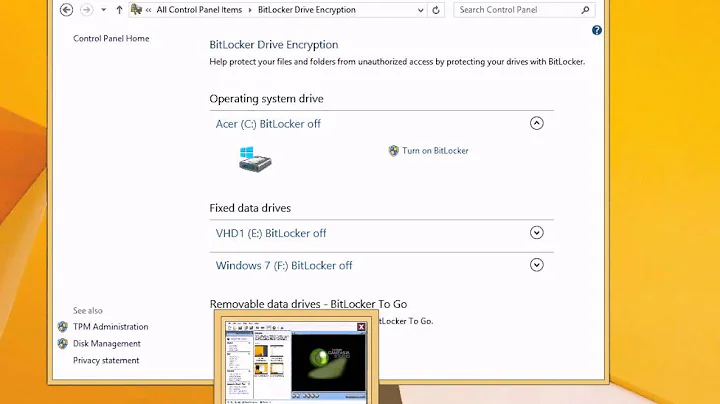 Windows 8.1: Enable BitLocker Drive Encryption (with or without TPM)
