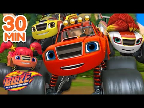 Blaze Family Uses Blazing Speed! 🚗 | 30 Minute Compilation! | Blaze and the Monster Machines