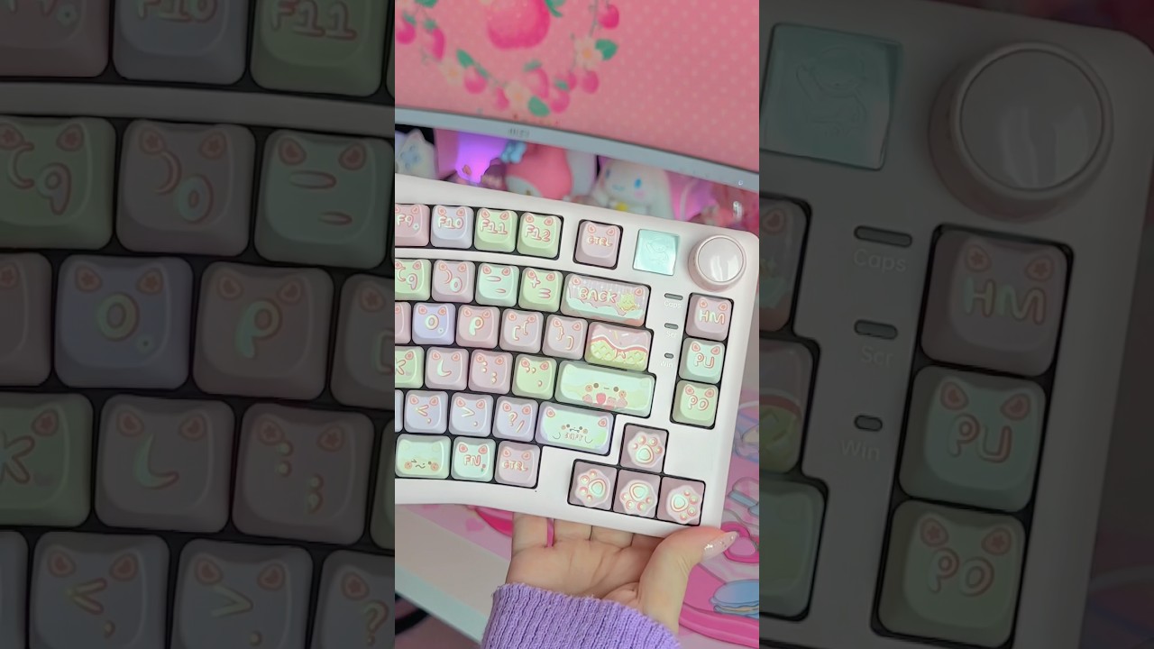alice keyboard with cat keycaps unboxing ✨ 