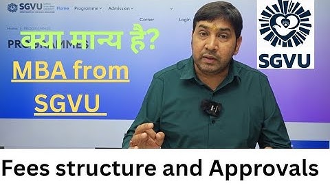 MBA from SGVU/Suresh Gyan vihar University Jaipur is valid or not! SGVU fees/UGC-DEB approval!
