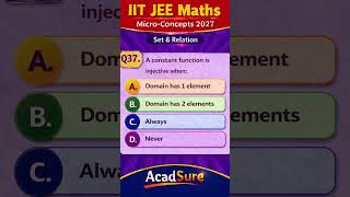 A Constant Function Is Injective? | Set & Relation | Micro Concepts IIT JEE 2027