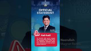Official Statement Ust Nasrullah Magnet Rezeki #nasrullahmagnetrezeki #magnetrezeki