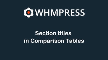 Section Titles in Comparison Tables