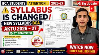 ⚠️ Big Update for BCA Students! AKTU New Syllabus 2026–27 | 5th Semester | Study With Harshit