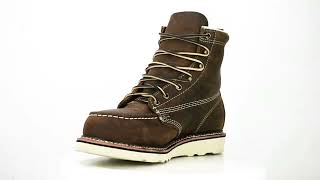 Mens Silverado 6 Steel Toe Wedge Sole Moc Toe Boot (U.S.A. Made) 7761BST-GWP706
Buy This Boot At https://www.steel-toe-shoes.com/product/SV-7761BST-GWP706.html
Shown With Free Gift 72 Jaguar Maroon Brown Alum Leather Laces
Gift Laces May Arrive With Boots or Separately Via USPS
ANSI/ASTM I75 & C75 Approved
ASTM F2413 Rated Steel Toe
Mens Silverado 6 Steel Toe Wedge Sole Moc Toe Boot (U.S.A.) 7761BST-GWP706
Full-Grain, American-Tanned American Leather Upper
Unlined
Poron Comfort Insole
Military-Grade, Removable PU Comfort Insert
Rubber Midsole
Goodyear Welt Construction
Slip & Oil-Resistant Polyurethane American Made Wedge Outsole
Reinforced Toe Stitch for Improved Durability
Brass Hardware with Matte Finish
Made in the U.S.A. with U.S.A. & Globally Sourced Components
Electrical Hazard Rated
Color - Brown Mens Silverado 6 Steel Toe Wedge Sole Moc Toe Boot (U.S.A. Made) 7761BST-GWP706